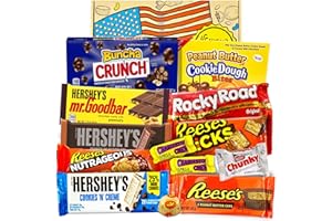 Heavenly Sweets - American Chocolate Gift Box Hamper - American Candy Sweets USA Treats Box - Reeses Hershey - Birthday, Fathers Day Chocolate Gifts for him Her Christmas gifts, Halloween