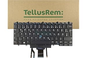 TELLUSREM Teclado de respuesto Ingles retroiluminado para DELL Latitude E5450, Latitude E7450, Latitude E7470