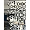 OSHIYINN Hanging Room Divider-12Pcs 3D DIY Hexagram Felt Surface High Density Polyester Fiber Board Flower Venus 14"x12" Cut Room Home Office Decoratio Screen Partition(Silver Grey)