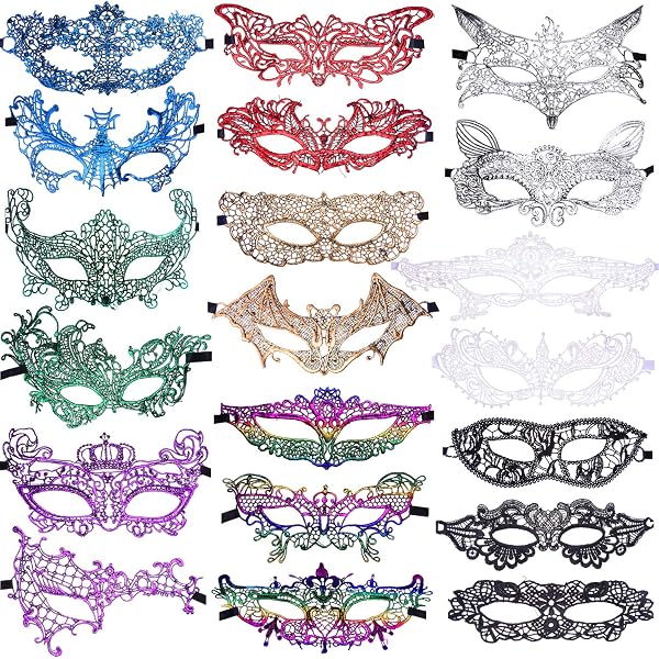 Lot De 10 Masques Vénitiens Noirs - Dentelle Et Style Mascarade - Pour Soirées, Halloween Ou Carnaval