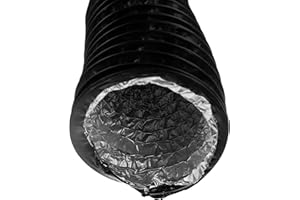 Vent Systems Tubo di scarico lungo flessibile in alluminio. Tubi d'aria flessibili per la ventilazione. Tubo flessibile di riscaldamento, raffreddamento e ventilazione (100 mm - 1 m)