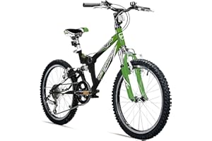‎BERGSTEIGER Bergsteiger Montreal 20, 24-Inch Children’s Bicycle, Suitable for 8, 9, 10, 11 Year Olds, Shimano 18-Speed Gear System, Mountain Bike with Full Suspension, Boys’ Bike, Girls’ Bike