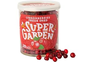 SUPERGARDEN Super Garden Airelles Sauvages Lyophilisées - 100% Pur et Naturel - Collation Saine Végétalienne - Sans Sucre Ajouté, Additifs Artificiels ni Conservateurs - Sans Gluten