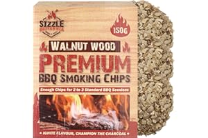 SOL Walnut Wood Premium BBQ Smoking Chips 150g - Smoker Chips for Meat, Grilling, Oven, Woodfire Smoker - Premium Wood Chunks for BBQ and Smoking