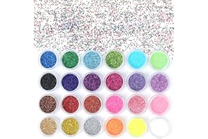 LIFREER Face Glitter, 24 Color Festival Glitter, Body Glitter, Extra Fine Glitters for Hair, Body, Nail, Eye, Cosmetic Glitters for Wax Melts, Pride Makeup, Art Nails, Crafting, Party