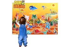 SK MISS Dinosaurs Felt Story Board Set for Toddlers, 3.5Ft 40Pcs Fuzzy Felt Sensory Storytelling Board, Hanging Teaching Toys, Toddler Crafts for 2 3 4 5 6+ Year Olds Kids Boys Girls