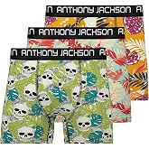 Anthony Jackson Likralı 5'li-3'l&uuml; Kutu Desenli Premium Erkek Boxer Palm Horizon