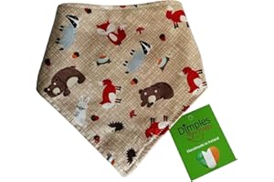 Dimples Hundehalstuch - Waldtiere Fuchs Igel - Halstuch für kleine mittlere und Grosse Hunde Welpen und Katzen - Hunde Besitzer Geschenk - Handgemachtes Hunde Accessoire 30cm