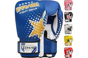 FARABI SPORTS Gants de Boxe pour Enfants Farabi 6 oz, Gants d'entraînement de Kickboxing Muay Thai MMA, Meilleurs Gants pour l'entraînement sur Sac de Boxe, tampons de Mise au Point Pratique