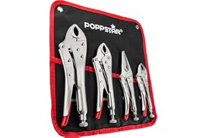 Poppstar svetstänger i set med 3 giptänger (225/182 / 140 mm) och 1x universaltång (spetsig, 170 mm) inkl. väska