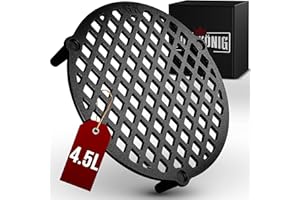 GUSSKÖNIG Gusseisen Stapelrost für 4,5 Liter Dutch Oven [Ø 20cm] - Einsatz für Dutch Oven - Staple Grate - Grillrost Dreibein Gusseisen Dutch Oven Untersetzer - Dutch Oven Zubehör