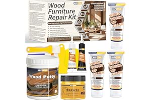 HUPEYNA Kit di Riparazione per Mobili in Legno, Grande Capacità Kit Riparazione Legno Stucco, Stucco per Legno - Riparare di Macchie, Graffi, Crepe, Buchi, Scolorimento per Parquet, Tavolino, Legno Mobili
