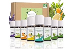 OLI ESSENZIALI BIOLOGICI | Cofanetto 8 x 10 ML | Lavanda, Eucalipto, Menta, Limone, Arancio, Cedro, Ravintsara, Citronella | Aromaterapia | Edibili | Nutrimea | Mearome