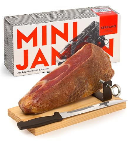 Jamon-Box Nr. 1, Serrano Schinken 4,5 kg Set mit Ständer und Messer