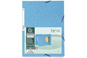 Exacompta 55519E Teczka na dokumenty A4 z mocnej tektury Colorspan Premium 3 wewnętrzne klapki zamykana na 2 gumki teczka do biura teczka do szkoły Certyfikaf FSC 1 sztuka kolor turkusowy