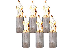 Hoyo Technology GmbH Schwedenfeuer 6 Stück Baumfackel Finnenfackel Gartenfackel Fackel H 35 cm D 14-20 cm