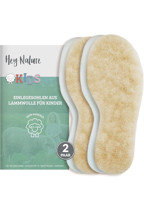 Kindereinlegesohlen Aus Schafwolle & Kork - 2 Paar Für Warme Füße Im Winter