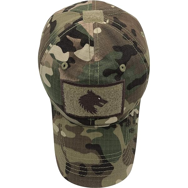 Tactical Woodland Camo Baseball Cap With USA Flag Patch - Adjustable Cotton Hat
