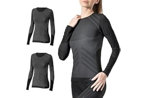 Risalti Camiseta Termica Mujer Energy - Camiseta Manga Larga Mujer Elástica y Transpirable, Ropa Interior Mujer, Camiseta Interior Mujer Sin Costuras - Made in Italy