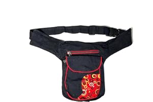 HCZ Riñonera Tela Lateral Hippie (Negro F2)