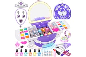 Herenear Nagelstudio Mädchen Geschenke, Nageltrockner Kinder Peel Off Nagellack, Nagelkunst Kinder 6 7 8 9 10 Jahre, Press On Nagelsticker Nageldesign Mädchen Schminkkoffer Spielzeug für Geburtstag