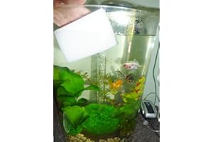 FISH AROUND Magic Clean Aquarium Fish Tank Algae & Dirt Sponge, Removes Algae & Lime Deposits Effortlessly For A Clean Fish Tank