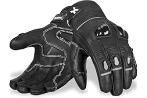 RideMaxx Premium Leather Motorbike Motorcycle Gloves Touch Screen Gloves with Knuckle Protection Racing gloves Riding Gloves