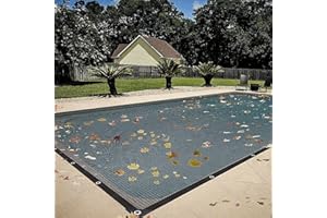 SHITAFE Filet de Protection Piscine Rectangulaire, 5 x 10 m/6 x 12 m Couverture Piscine Hivernage pour Extérieur, Bâche de Protection Piscines Enterrée et Hors-Sol, Anti Feuilles & Anti-déchirure