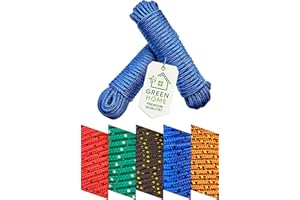 ‎GREEN HOME Green Home Seil 8 mm 40 m (2 x 20 m) - 2 Stück-Set - Polypropylenseil PP, Festmacherleine, Allzweckseil, Strick, Gartenseil, Outdoor - Bruchlast: 700kg, 40m x 8mm 2er Set (2X 20 m) blau-schwarz