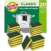 Scotch-Brite Classic Scrubber, 20 Count - Durable Scrubber Easily Removes Fat and Burned Food Scraps