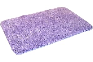 Kinzler J-10007/22 hochwertige Mikrofaser Badematte Uni, 70x120 cm, flusenfrei, pflegeleicht, Flieder