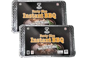 Big K Disposable Instant BBQ Tray - Pack of 2 Party Size All In One Barbecue Instant Light Charcoal Grill Trays with Topline Card. Ideal for Garden BBQ, Camping, Outdoor Party, Picnics.