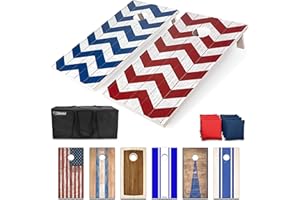 GoSports Ensemble de Cornhole Classique – Comprend 8 poufs, Un étui de Voyage et des règles de Jeu (Style au Choix)