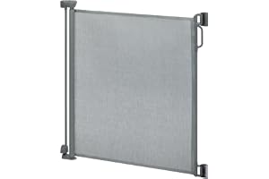 Safety 1st Utdragbar Trappgrind, Barngrind 140 cm, Light Grey | Justerbar upp till 140 cm, Baby Säkerhetsgrind, Dubbellås, Sn