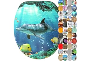 SANILO Sedile WC con chiusura ammortizzata, grande scelta di belli sedili WC da legno robusto e di alta qualità (Delfini)