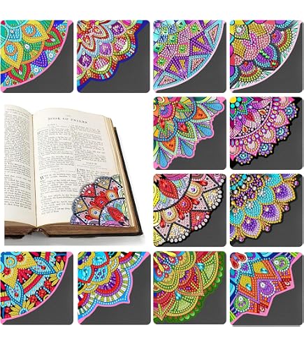 Lot De 8 Marque-pages Diamond Painting Plumes - Kit Bricolage Scintillant Pour Adultes Et Enfants