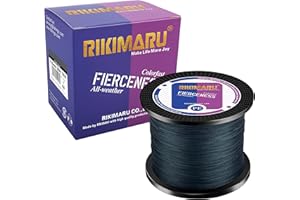 RIKIMARU FIERCENESS Braid Fishingline (Dark Gray,Moss Green,Ocean Blue,Fluo Yellow,Multicolor,300-1000Yds, 4-180LB)