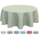 Home Direct Oilcloth Tablecloth, Round 160 cm Sage Green
