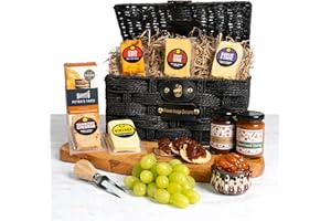 THE CHEESE WEDGE CO. Cheese Hamper Ideal Cheese Gift Set | 5 Cheese Wedges + 2 Chutneys & Crackers