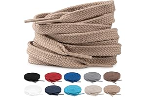 TULMERO 2 pares de cordones 100% algodón – Cordones planos de 8 mm de ancho para zapatillas de deporte