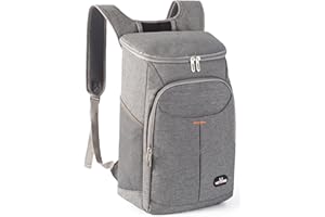 QINGLOU 25L Insulated Cool Backpack Rucksack Cooler Waterproof Insulated Soft Lunch Cooler Backpack Lightweight Leakproof Cooler Bag for Men Women to Work, Picnics, Hiking, Camping, Beach (Grey)