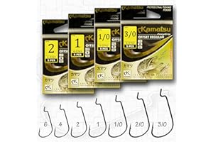 KAMATSU Fishing Offset G Hooks Black Worm Wide Gap Weedless Pike Perch Drop Shot