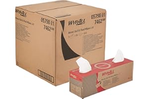 WypAll L40 Power Clean Pop-Up Box Wipers 7462 - 9 Boxes of Wipes x 90 White Cleaning Wipes