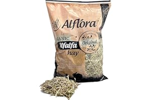 Alflora Organic 5KG Premium Alfalfa Meadow Hay Original - 100% Natural - 16% Protein, Fibre and Nutrient Rich – Everyday Use Hay or Chaff - For Rabbits, Gerbils, Hamsters, Guinea Pigs