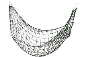 Relaxdays Hamaca Colgante de Red para 1 Persona, Verde, 1,5 x 140 x 436 cm
