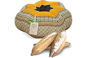 ‎LIVASIA Livasia Meditationskissen Stern - Ø 30x15cm - Yogakissen mit Kapok, Pouf, Bodenkissen sternförmig Yoga Zen Meditation, Zafukissen für Garten und Balkon, Sitzkissen handgefertigt