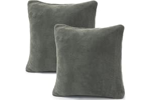 ‎CELINATEX CelinaTex 2er Set Kissenbezug 80x80 cm Doppelpack Coral Fleece Kissenhülle, Kopfkissenbezug Kissen Überzug Comfortable grau 5001348