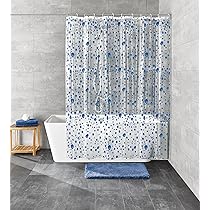 Rideau De Douche PEVA Bio 180x200 Cm - Blanc, Imperméable, Facile à Nettoyer - Pour Salle De Bain éco-responsable