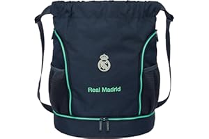 SAFTA REAL MADRID 2ª EQUIPACIÓN 25/26 - Mochila Saco, Mochila, Ideal para Niños de Diferentes Edades, Cómoda y Versátil, Calidad y Resistencia, 34x15x43 cm