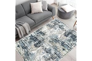 Vamcheer Alfombra Salón Pelo Corto - Alfombra de área Abstractas Modernas Imitación Cachemira,Antideslizantes y Lavable,Alfombras Decorativas para Dormitorio,Comedor,Pasillo,Interiores (Azul 160x230)